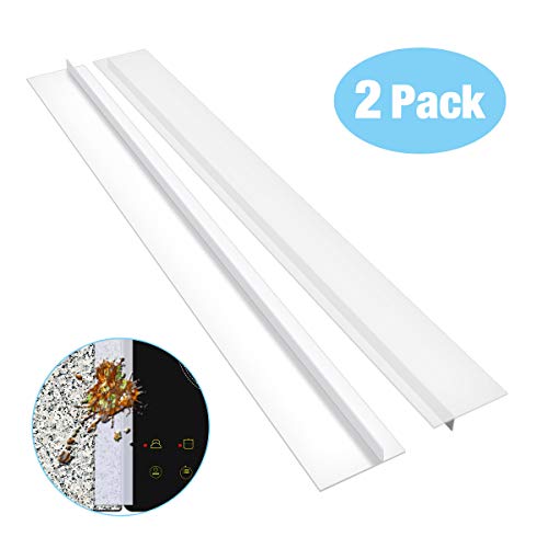 Stove Counter Gap Cover Songway Gap Filler Seals Spills/ 21 inch Silicone Gap Cover/for Countertop, Stove, Oven, Washer, Dryer, Kitchen Appliances, Set of 2 (Translucent White)