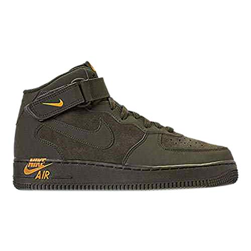 NIKE Mens Air Force 1 MID Emblem Shoes Sequoia/Yellow Ochre 315123-304 Size 11.5