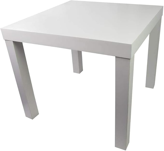 White Wooden 50x50cm Square Side Table Amazon.co.uk Kitchen & Home