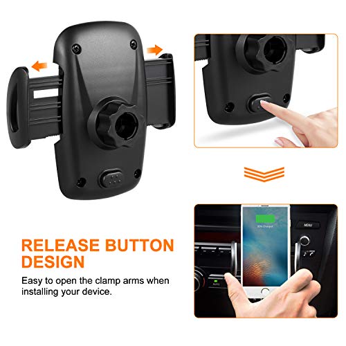 Amoner Car Mount, Upgraded 3-in-1 Cigarette Lighter Car Phone Holder Cradle with Dual USB 2.1A Charge for iPhone 11 Pro Max XS Max X 8 7 Galaxy S10 S9 S8 and Smartphones up to 6.5 inches - Thumbnail 3