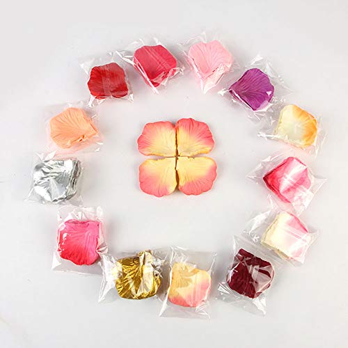 KALOR 1000pcs Silk Artificial Fabric Flower Rose Petals for Wedding Confetti Flower Girl Bridal Shower Hotel Home Party Valentine Day Flower DÃ©cor Dark Red