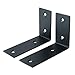 Alise 2 Pcs Stainless Steel Brackets Floating Shelves Heavy Duty Shelf Bracket Corner Brace Support Wall Hanging 125x85mm,Stainless Steel Matte Black