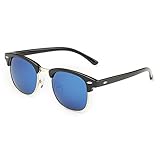 CHB Men's Women's Classic HD Mirrored Wayfarer Lens Metal Frame Street Fashion Designer Polarized Sunglasses UV400 with Case