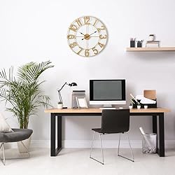 Sorbus Gold Metal Wall Clock - 16 inch Decorative