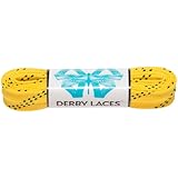 Derby Laces Yellow 60 Inch Waxed Skate Lace for Roller Derby, Hockey and Ice Skates, and Boots
