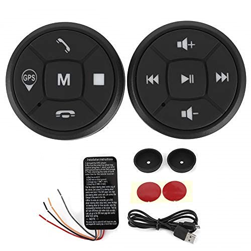 Button Media Remote Control for Steering Wheel Portable Wireless Bluetooth Car Remote Phone Calls Music GPS Controller