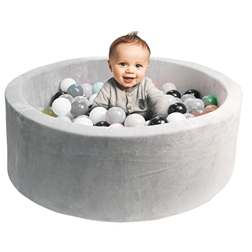 HARBOLLE Round Kiddie Ball Pit Handmade Soft Velvet Memory Foam Ball
