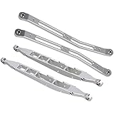 Mxfans Silver Aluminum AX31007 AX31008 Rear Upper & Lower Chassis Linkage Link RC 1:10 AXIAL YETI Rock Racer 90026 Pack of 2