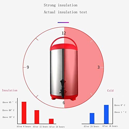 JBHURF Catering Cylinder Water Boiler Stainless Steel hot Water Dispenser Catering hot Water Boiler Tea Cylinder Coffee Suitable for Commercial Office use (Color : Black, Size : 12L)