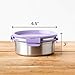 LUNCHBOTS Stainless Steel Salad Bowl with Click On Lid Lunch Containers for Adults and Children Reusable Lunch Container with a 4 Cup Capacity - 32oz, Lavender Lid