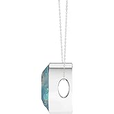 LUSTRE AND LIGHT Natural Rough Shape Ethiopian Opal Slider Pendant Necklace for Women in Sterling Silver, October Birthstone Jewelry Gifts for Her Birthday, Christmas, Anniversary, Graduation