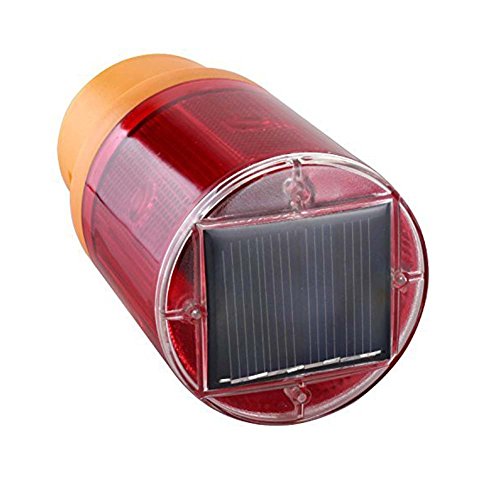 LEDHOLYT 0.3w Solar Powered Emergency Strobe Warning Light Wireless Flashing Barricade Safety Road Construction Traffic Flicker Beacon Lamp Red Color