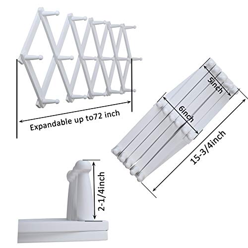 WEBI Accordian Wall Hanger,Expandable Wooden Coat Rack Wall Mounted,Hat