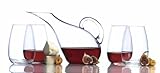 Luigi Bormioli Michelangelo 5-Piece Stemless Wine Set, Decanter with 4 Glasses
