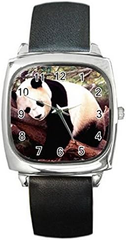 Panda Bear Cute Silver Tone Square Metal Wrist Watches for men women HOT Gift NEW