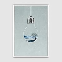 Framed Canvas Wall Art Bottle and Bulb Canvas Prints Home Artwork Decoration for Living Room,Bedroom - 16x24 inches