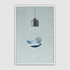 Framed Canvas Wall Art Bottle and Bulb Canvas Prints Home Artwork Decoration for Living Room,Bedroom - 16x24 inches