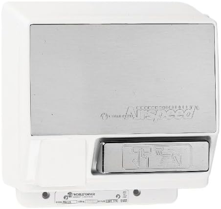 World Dryer Airspeed WA235-002 Aluminum White Push Button Hand Dryer - 230V (50Hz)