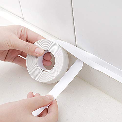 Self Adhesive Caulk Strip - Waterproof Sealant Caulking Tape Trim Sealer for Bathtub, Sink, Toilet etc, White, 1 Pack - Thumbnail 2