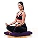 Zabuton Meditation Cushion - USA Buckwheat Hulls in 10 Color Organic Cotton; Square Yoga Pillow Case & Zipper Liner To Adjust Volume; Match Zafu or Crescent Set For Men & Women (Purple)