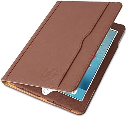 ACE-ACCESSORIES Original Luxury Tan Leather Flip Case for iPad Air 1st / 2nd Generation and 2017 iPad in Brown with Auto Sleep