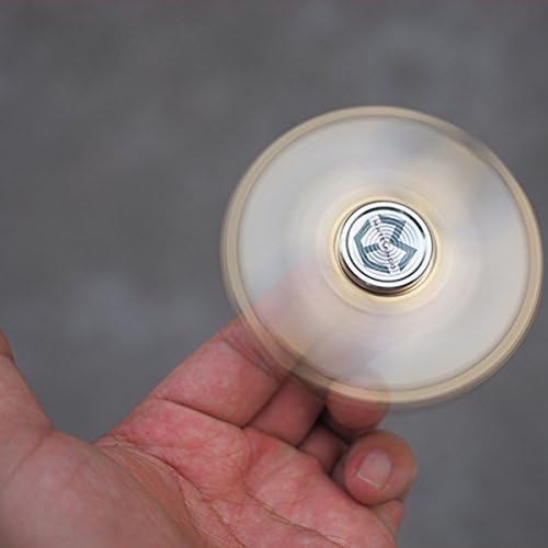 Fidget Hand Spinner Finger Top EDC Desktop Toy with Hernia glow Night light Relieve Stress Bring Inner Peace (Copper, Gold)