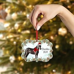 Black American Miniature Horse Christmas Ornament