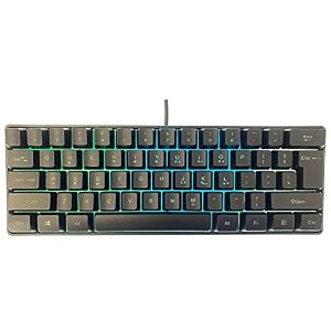 EQEOVGA RGB Backlit Gaming Keyboard and Mouse Combo,Suitable for PC Gamers (Grey)