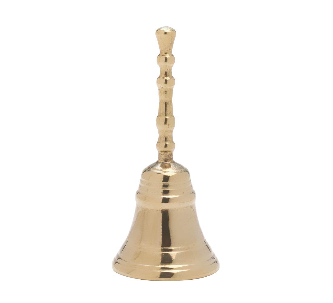 NKlaus table bell Christkind sound solid brass smooth 12cm height Christmas bell antique optics hand bell individual sound call bell 4022