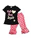 Newborn Infant Baby Girl Printed Outfit Set Long Sleeve T-Shirt & Bell-Bottom Pants 2PC Fall Winter Outfit Set Clothes