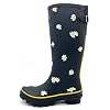Rongee-Womens-Tall-Rubber-Rain-Boots-Daisy-Printed-with-Adjustable-Buckle-Dust-Bag-Packed