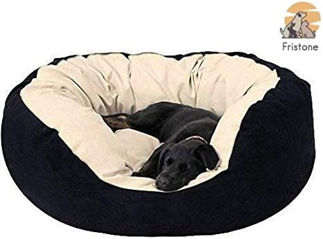 FRISTONE Soft and Reversible Dual Color Dog Bed -(Cream/Black-Color)-Large
