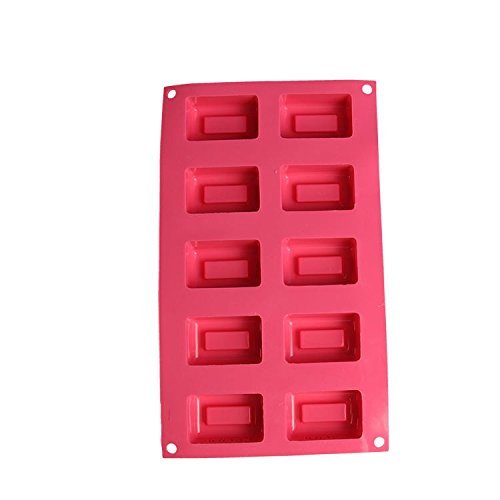 Moldiy Rectangular Baking Mold, Silicone Molds for Handmade soap, Jelly, Pudding, Cake Baking Tools,10 Cavity - Thumbnail 6