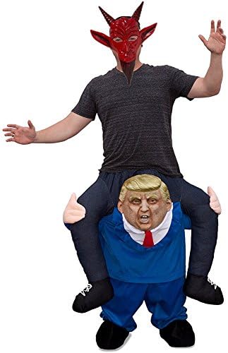 BlockBuster Costumes Custom Bundle President Trump Ride Along Piggyback Goat Devil Costume Bundle
