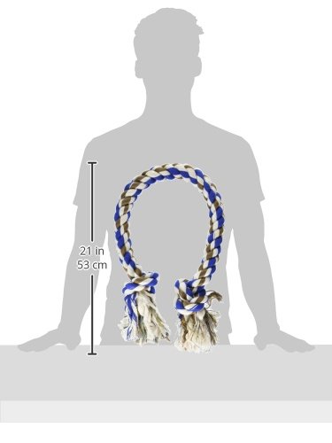 Flossy Chews Colossal 42-Inch Cottonblend Color 2-Knot Rope Tug