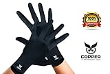 Arthritis Gloves By Copper Compression Gear (Full Finger) 100% GUARANTEED - Relieve Symptoms of Arthritis, RSI, Carpal Tunnel, Swollen Hands, Tendonitis & More! (Pair of Gloves)