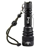 WindFire® S16 2000 Lumens Zoomable CREE XM-L T6 U2 LED Rechargeable Torch Flash Light Lamp With Clip and Lanyard Strip 5 Modes Bike Lamp Flashlight CREE LED Headlight 18650 Battery Lamp Torch Flashlight for Hunting, Cycling (Batteries not included)