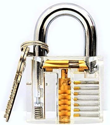 Practice Lock Pick Tool Kit Padlock Locksmith Lockpick Unlocking Tool Set - Transparent