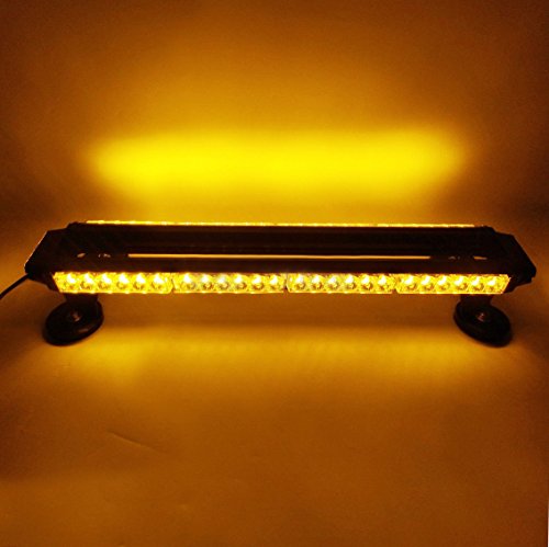 FOXCID 26" 54 LED Amber Emergency Warning Security Roof Top Flash Strobe Light Bar with Magnetic Base, for Plow or Tow Truck Construction Vehicle