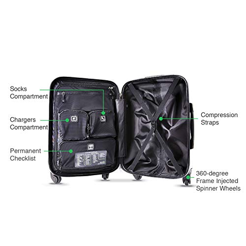 Genius Pack Hardside Luggage Spinner Going Away Luggage, Lightweight