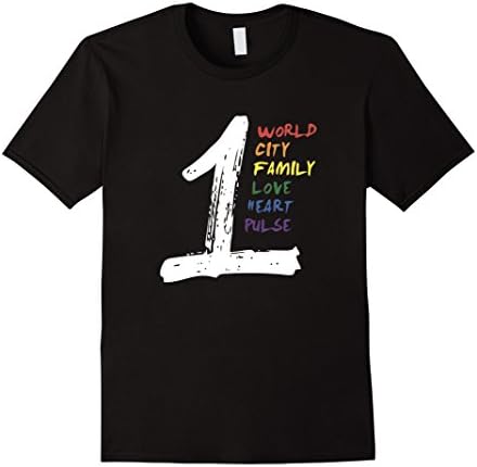 Men's One pulse - World City Family Love Heart T-shirt Pride Small Black