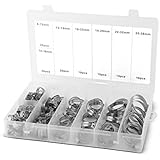 Flexible Hose Clamp Kit by Approved for Automotive | 100 - Piece Set w/ Heavy Duty Storage Case | Made from 304 Stainless Steel