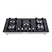 Empava 30 Inch Gas Cooktop LPG/NG Convertible with 5 Italy SABAF Burners Tempered Glass in Black