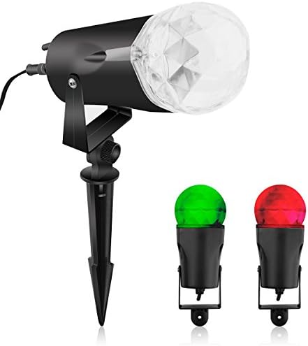 Verkb Christmas LED Projector Light, Rotating Flame Waterproof Lightshow for Landscape, Garden, Parties, Xmas, Stage Shows, Indoor and Outdoor Decoration ( Red Green)