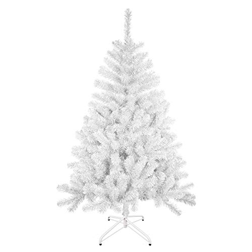 SOLAGUA Árbol de Navidad Artificial C/Efecto Brillo, Arboles con Hojas de Espumillón 120cm a 210cm de Primera Calidad, Súper Natural con el Soporte Metálico.(Blanco Brillo, 180cm 477Tips)