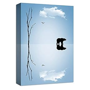 Canvas Wall Art Lonely Animal Painting Artwork for Home Prints Framed - 12x18 inches