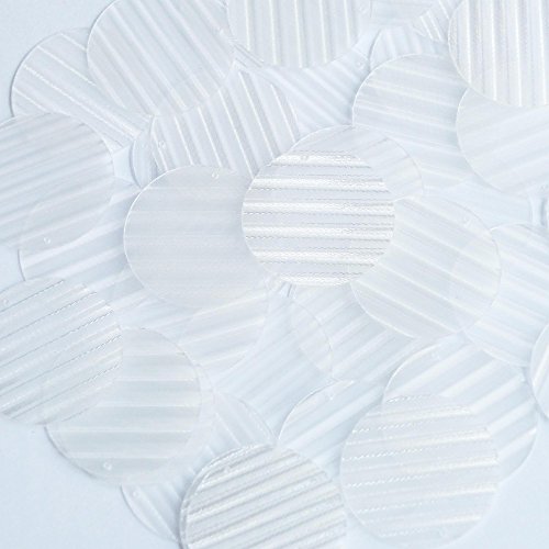 Sequin 30mm Round Crystal Venetian Illusion. Loose Paillettes. Made in USA. Large for display, accents, applique, arts, crafts, and embellishment.