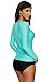 CharmLeaks Womens UV Protection Swim Shirts Modest Bathing Suit Tops Rashguard Aqua 2XL