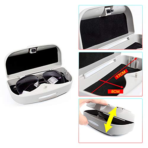 LFOTPP Universal Car Sunglasses Sun Glass Holder Case Eyeglasses Storage Box, Interior Accessories Autos Parts (Gray B Style) - Thumbnail 2