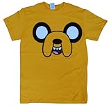Adventure Time Men's Jake Face All Over T-shirt Yellow L